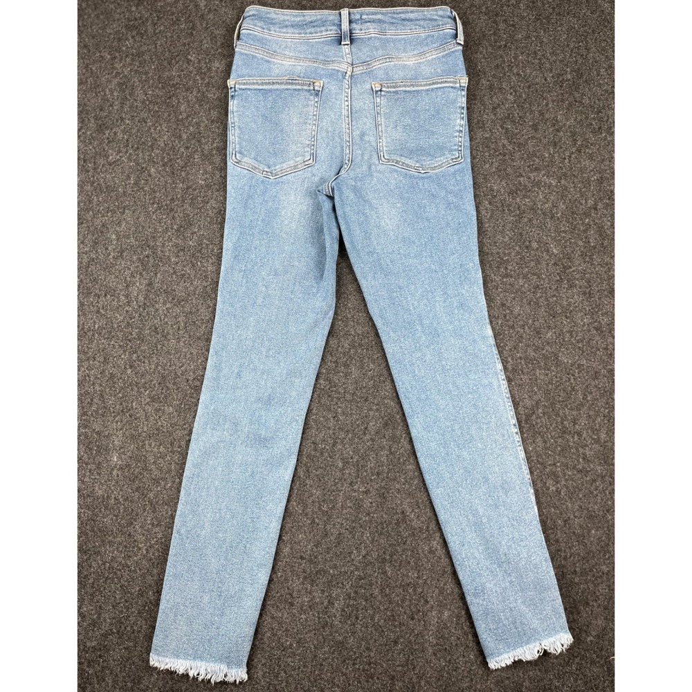 We The Free Free People Skinny Jeans Light Wash Raw Hem Blue Denim Womens 28 - Picture 2 of 9